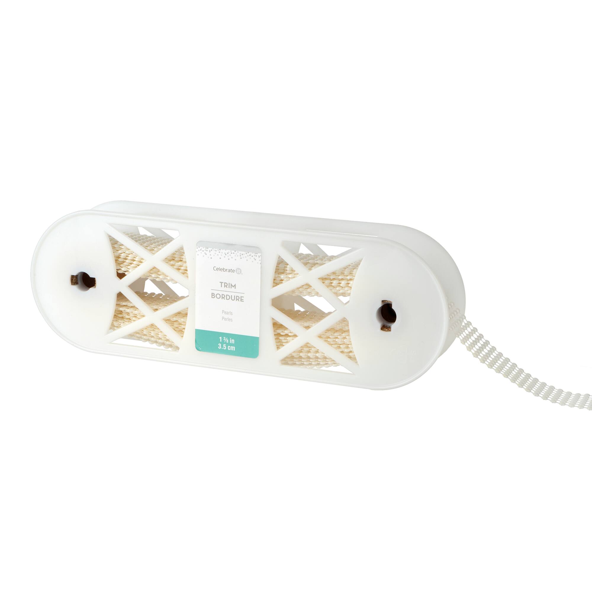 1 3/8" White Pearl Mesh Trim by Celebrate It®